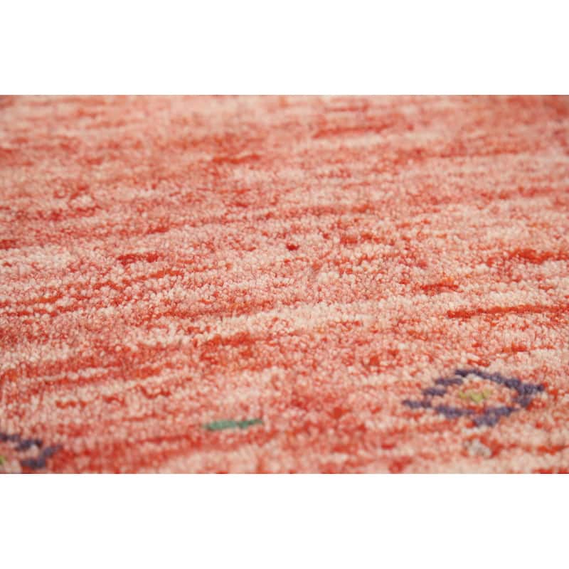 Gabbeh Indian Rug Handmade Bedroom Orange Wool Carpet - 3'9" x 5'8"