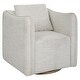 preview thumbnail 4 of 6, Uttermost Corben White Swivel Armchair - 29"x 30"x 29"