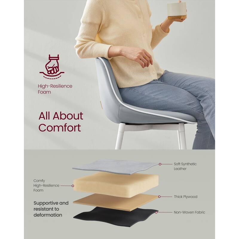 Contemporary Set of 2 Bar Stools - Stylish Seating Solution for Home
