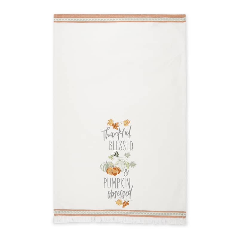 Autumn Pumpkins Printed Dishtowel (Set of 2)