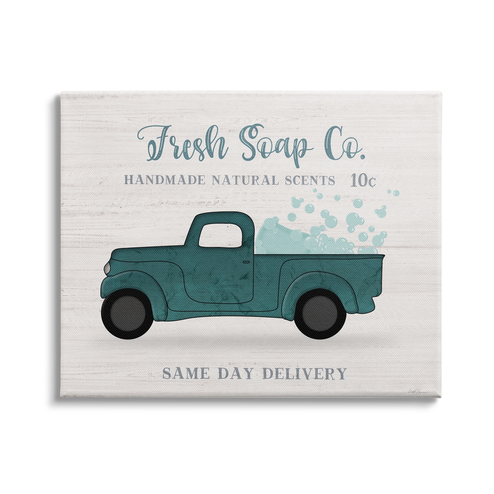 Stupell Fresh Soap Co. Vintage Green Truck Bath Bubbles-image