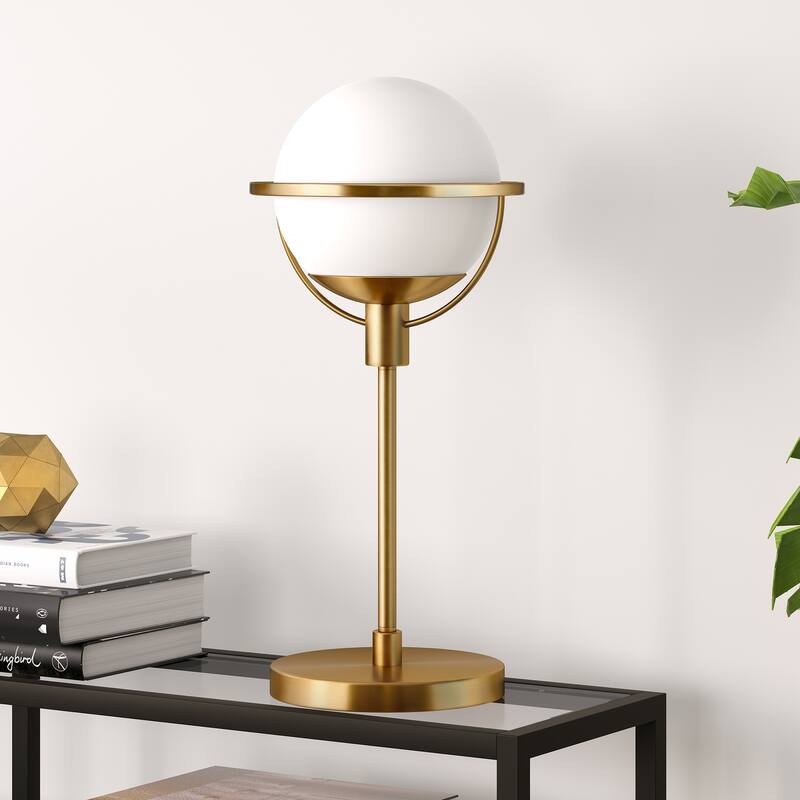 Cieonna Blackened Bronze Globe Table Lamp - Brass