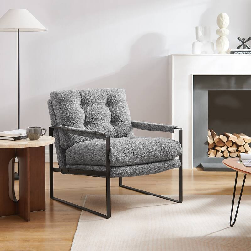 Art Leon Mid-Century Modern Tufted Accent Chair