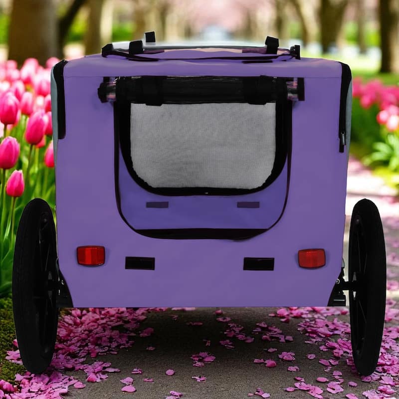 Heavy Duty Foldable Pet Bike Trailer - Dog & Cargo Carrier with 16-Inch All-Terrain Wheels and Universal Hitch
