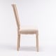 preview thumbnail 5 of 10, Square Rattan Back Dining Chair Set of 2, Cream Linen Fabric Chairs