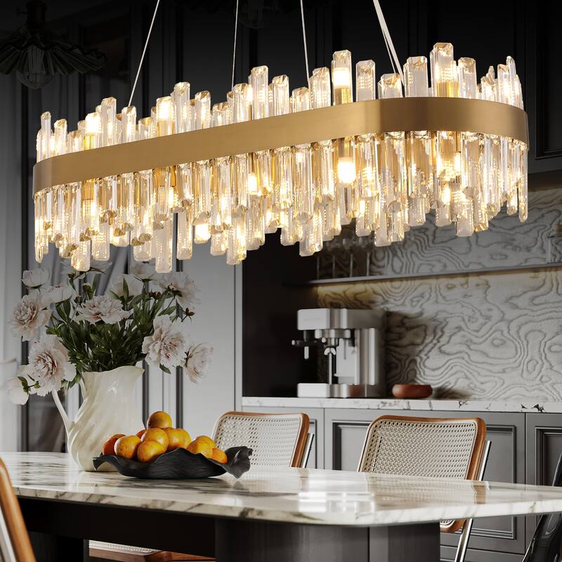 36-Inch Modern Luxury Gold Crystal Chandelier for Dining Room, 24-Light French Empire Ceiling Light, for Living Room or Bedroom