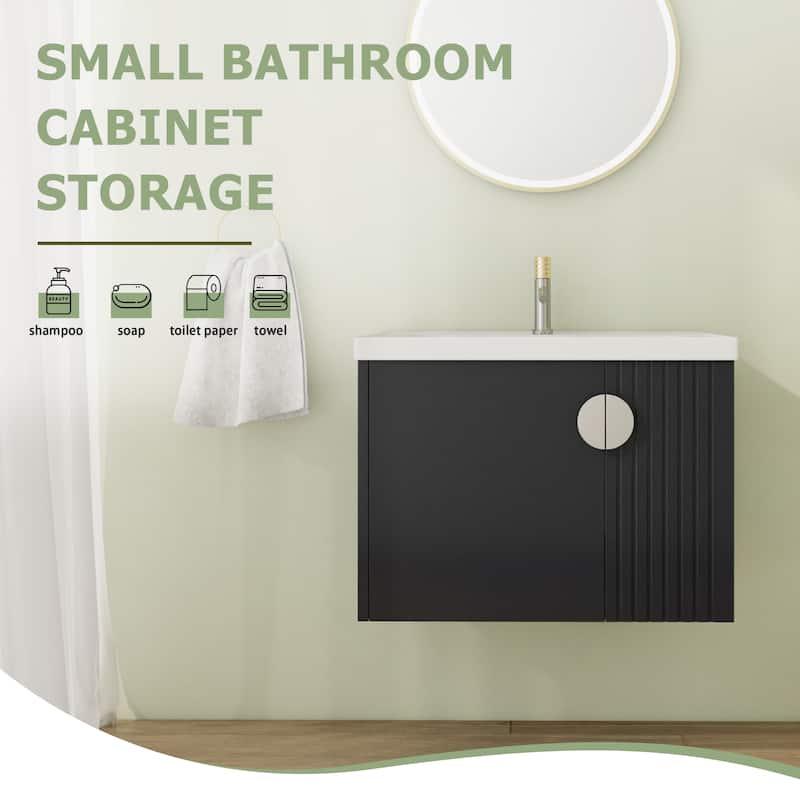 28" Floating Bathroom Vanity with Sink,Wall Mounted Bathroom Vanity with Soft Close Door