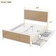 preview thumbnail 16 of 21, Gold Metal House Bed with Roof and Slat Support, Full Size