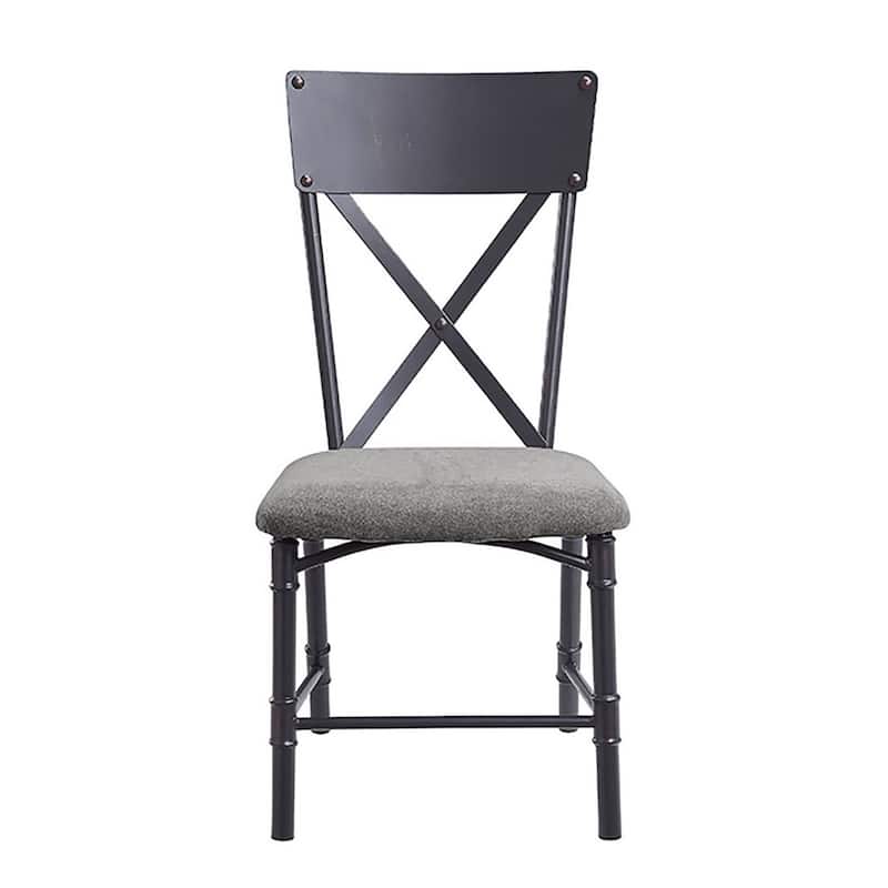 Mapleton Grey and Sandy Black Side Chair with X-Shape Back (Set of 2)