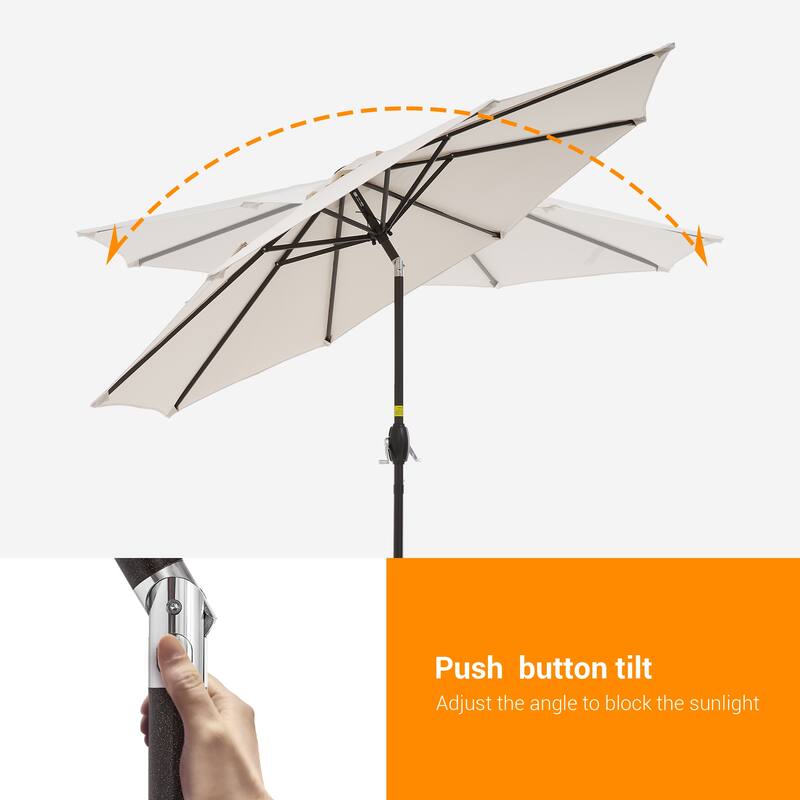 BONOSUKI 9ft Patio Umbrella,Outside Deck Table Umbrella,w/Tilt Crank