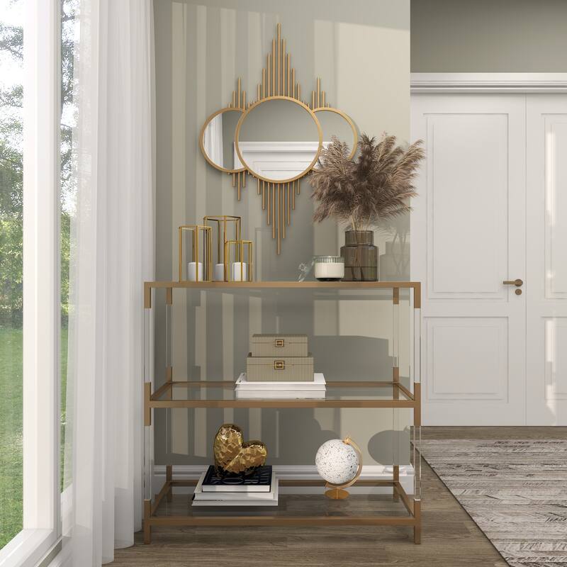 CosmoLiving by Cosmopolitan Gold Metal Room Wall Mirror