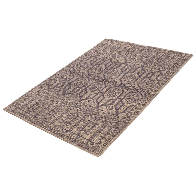 ECARPETGALLERY Hand-knotted Tangier Light Grey Wool Rug - 5'3 x 7'11