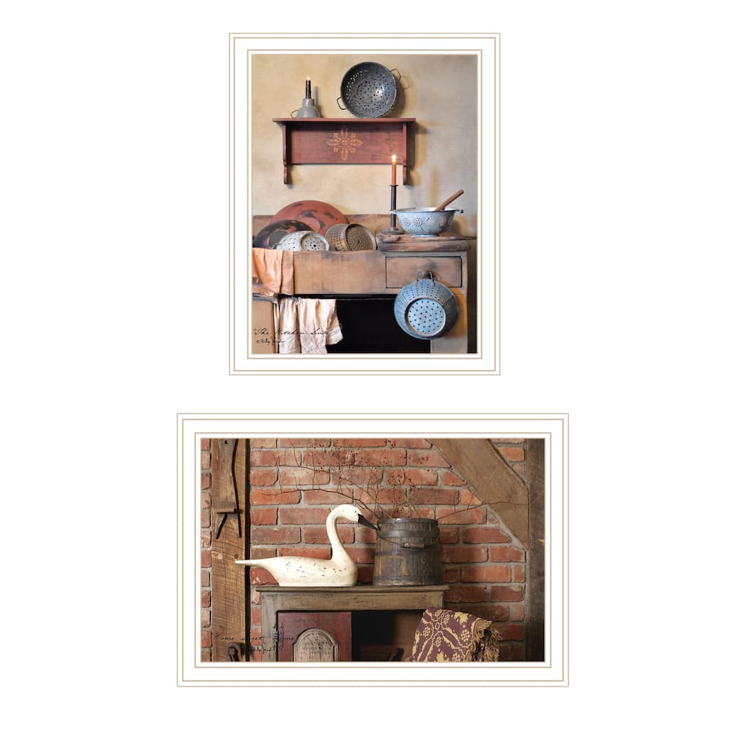 2-Piece Framed Wall Art Set - Home Sweet Home, White Frame