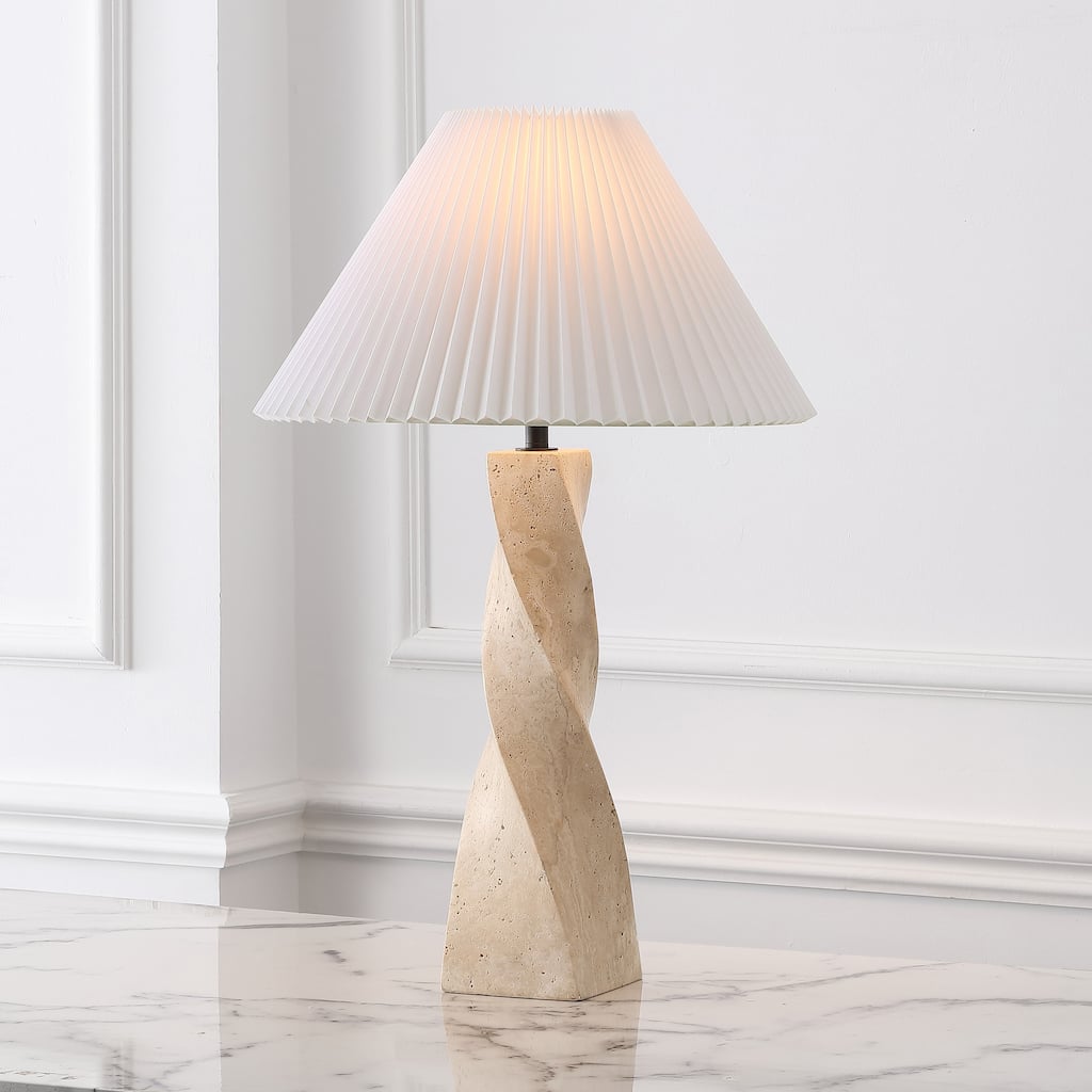SAFAVIEH Couture Mayalenn Travertine Table Lamp - 18"W x 18"D x 29"H
