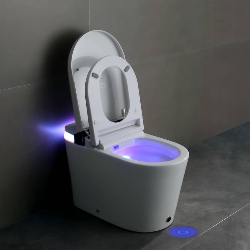 Smart Toilet with Auto-Open Lid & Foot Sensor