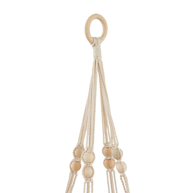 Intricately Handmade Fabric Hanging Macrame Wall Planter - Brown or White