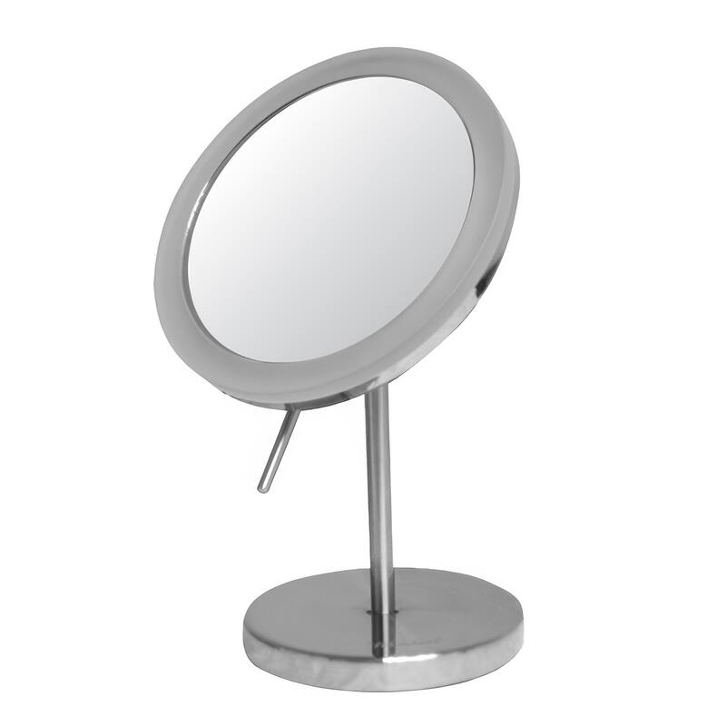 Whitehaus Freestanding LED Round 5x Magnifying Mirror