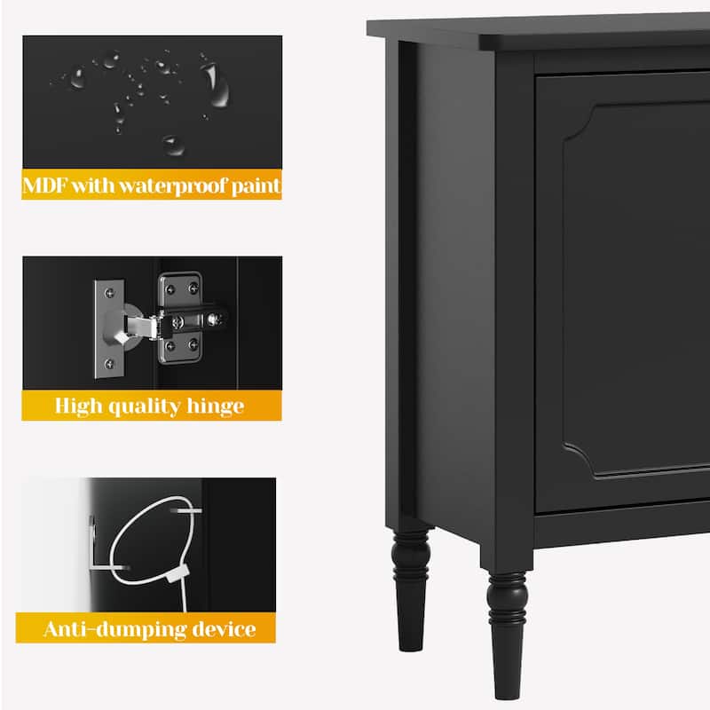 59" Accent Cabinet with 4 Doors – MDF Storage Cabinet, Adjustable Shelves, 200 lbs Top Capacity