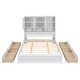 preview thumbnail 10 of 10, Queen Size Storage Wardrobe Platform Bed, White