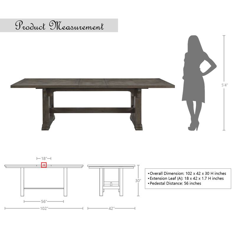 Grayling Downs Weathered Driftwood Dining Table