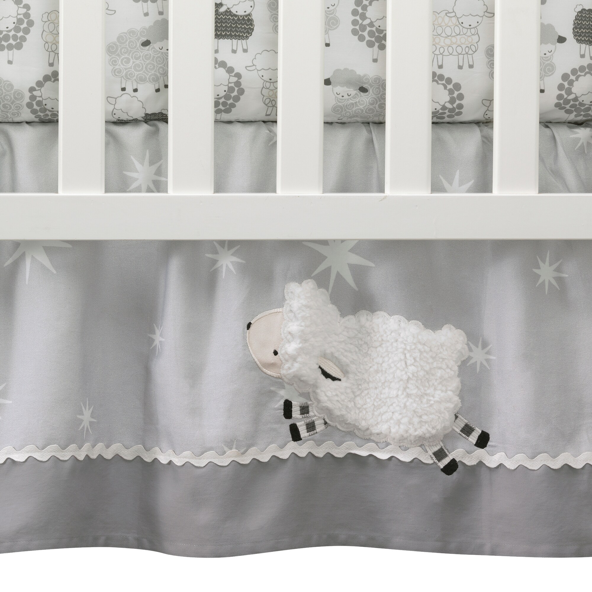 Lambs Ivy Little Sheep Gray White Nursery 4 Piece Baby Crib Bedding Set Bed Bath Beyond 31311218