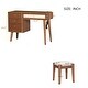 preview thumbnail 17 of 15, 39" Wood Bohemian Vanity Set with USB Ports, 4 Drawers and Rattan Accents and Cushioned Stool