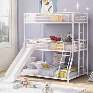 Merax Twin over Twin over Full Triple Bunk Bed with Ladders - Bed Bath ...