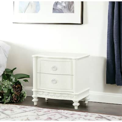Dorothy Ivory Wood Finish Nightstand With 2 Drawers