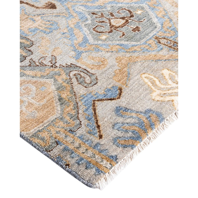 Ikat One-of-a-Kind Hand-Knotted Area Rug, Beige - 8' 1" x 8' 4"