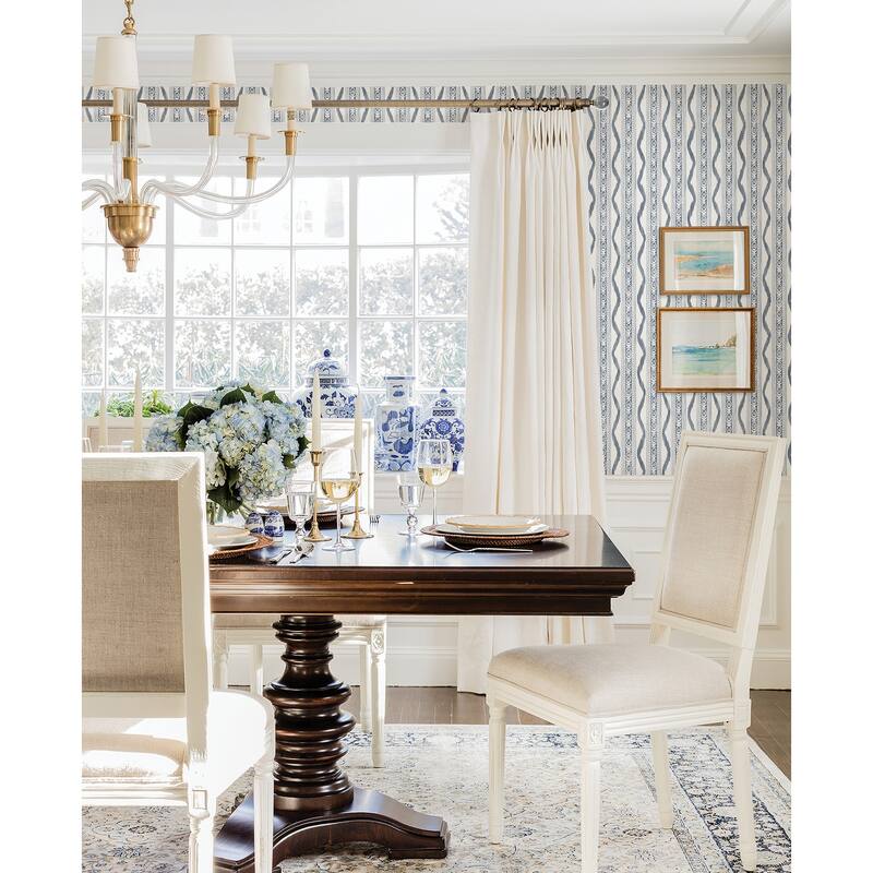 Erin Gates Rhys Blue IKAT Stripe Wallpaper