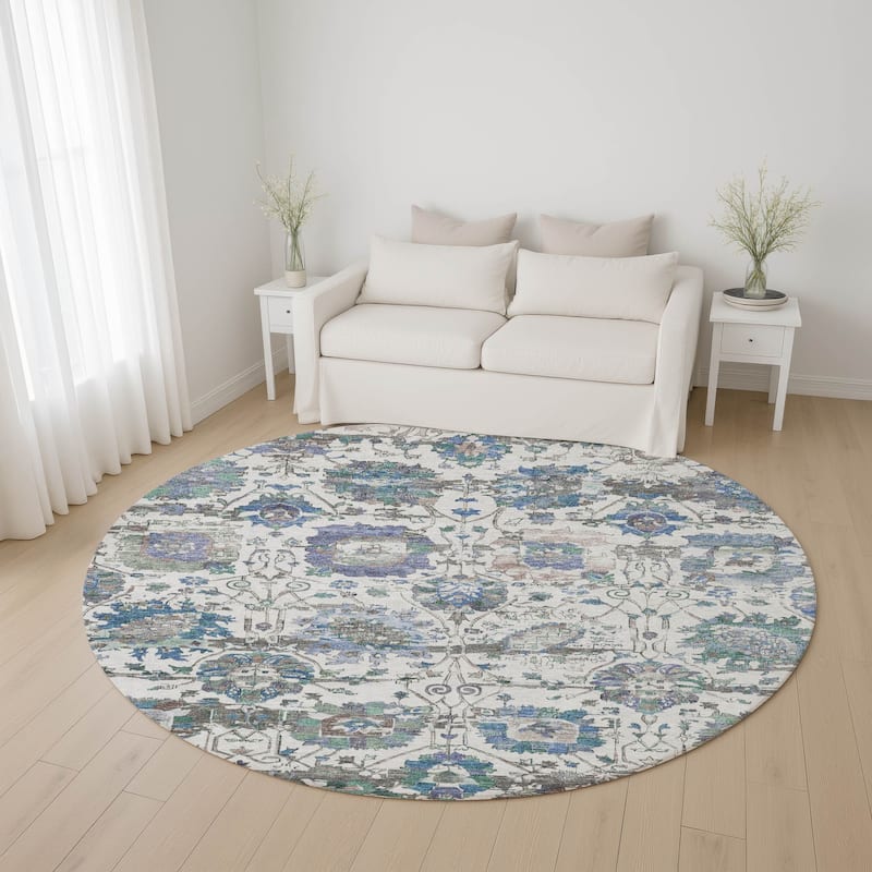 Premium Washable Super Soft Traditional Mayfield Rug - Ivory - 8' x 8'