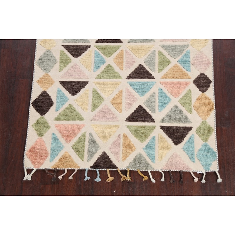 Contemporary Moroccan Oriental Area Rug Wool Handmade Carpet - 4'7" x 6'6"