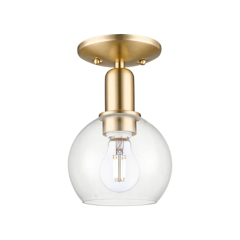 Innovations Lighting 716-1C-10-6 Athens Semi-Flush Athens 6" Wide - Champagne Bronze / Clear