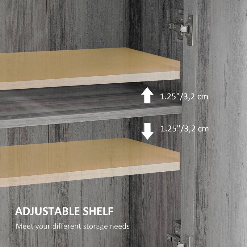 Farmhouse Barn Door Accent Cabinet, Kitchen Sideboard Storage Cabinet with Double Doors, Drawer, and Adjustable Shelf