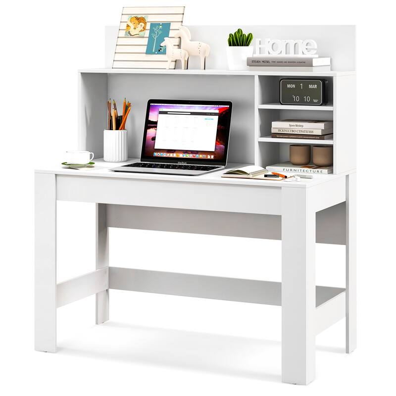 Costway Computer Desk with Hutch 2 Power Outlets USB & Type-c charging - See Details