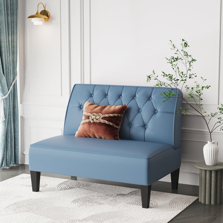 High back top loveseat bench