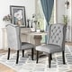 preview thumbnail 3 of 22, Furniture of America Tays Rustic Linen Dining Chairs (Set of 2) Grey