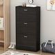 preview thumbnail 10 of 15, 23.6"W Trendy Shoe Storage Cabinet with 3 Large Fold-Out Drawers