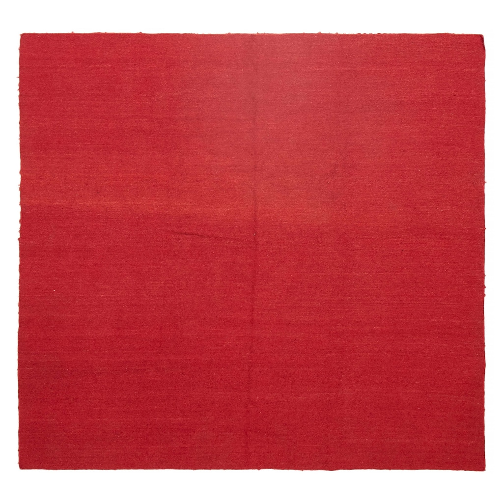 ECARPETGALLERY Flat-Weave Natural Red Wool Tapestry Kilim - 8'2 x 7'11