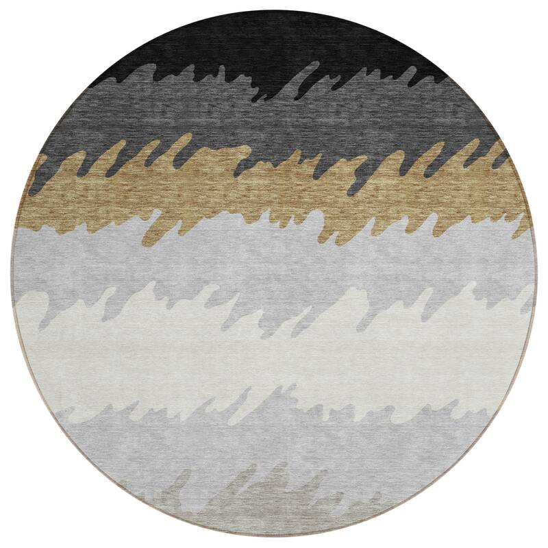 HomeRoots Striped Transitional Rectangle Outdoor Rug