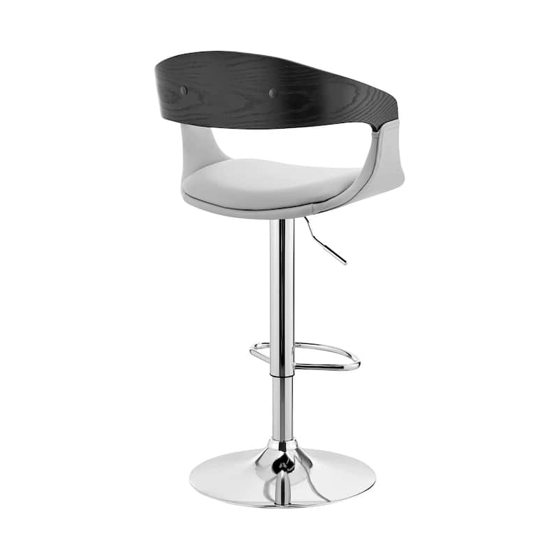 43” Adjustable Height Contemporary Kitchen Counter Bar Chair with Upholstered Seat and Iron Frame - 43”H x 20”W x 19”D