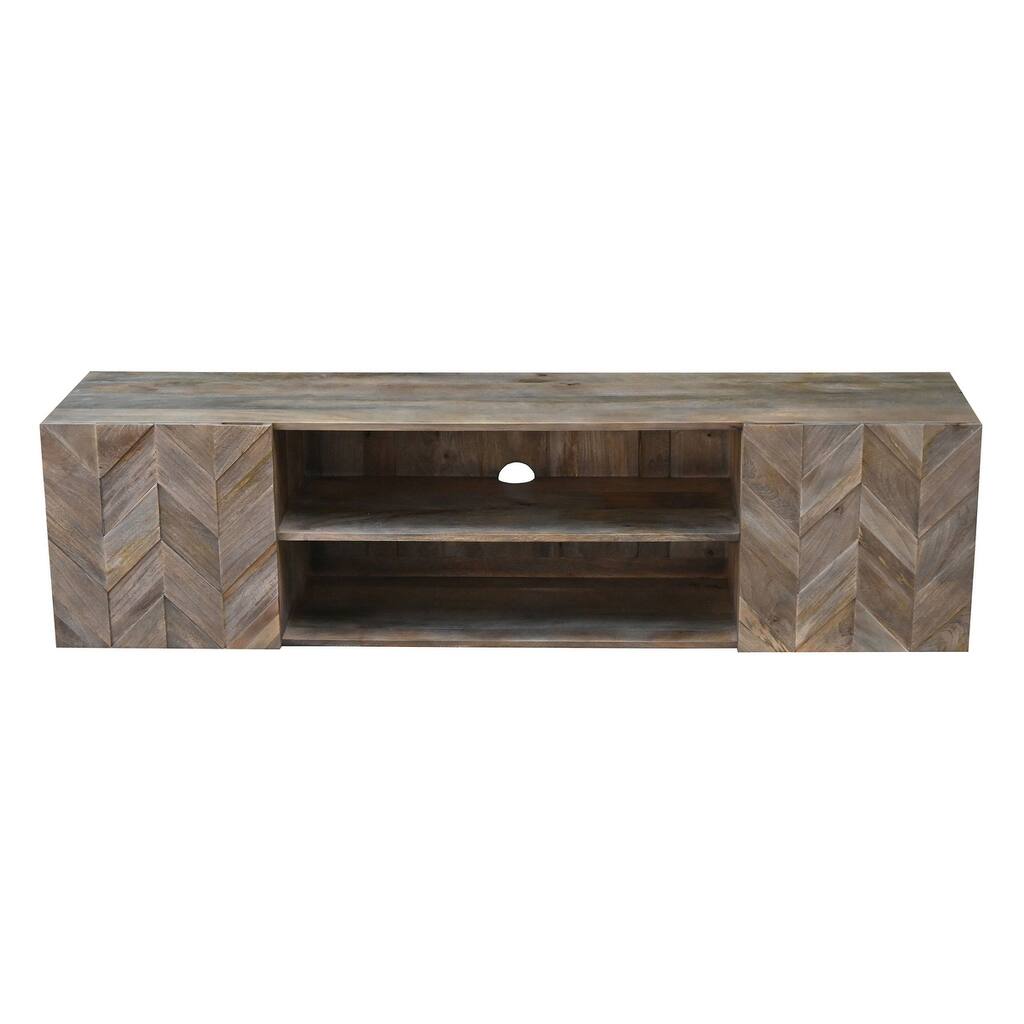 Jessie Mango Brown TV stand with 2 Cabinets