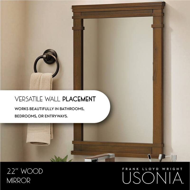 Frank Lloyd Wright USONIA® Harmony 22-inch Wood Mirror - 22 in