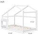 preview thumbnail 15 of 13, Nestfair Twin Size Wooden House Bed with Twin Floor Wooden Bed with Shelf and No Box Spring Needed