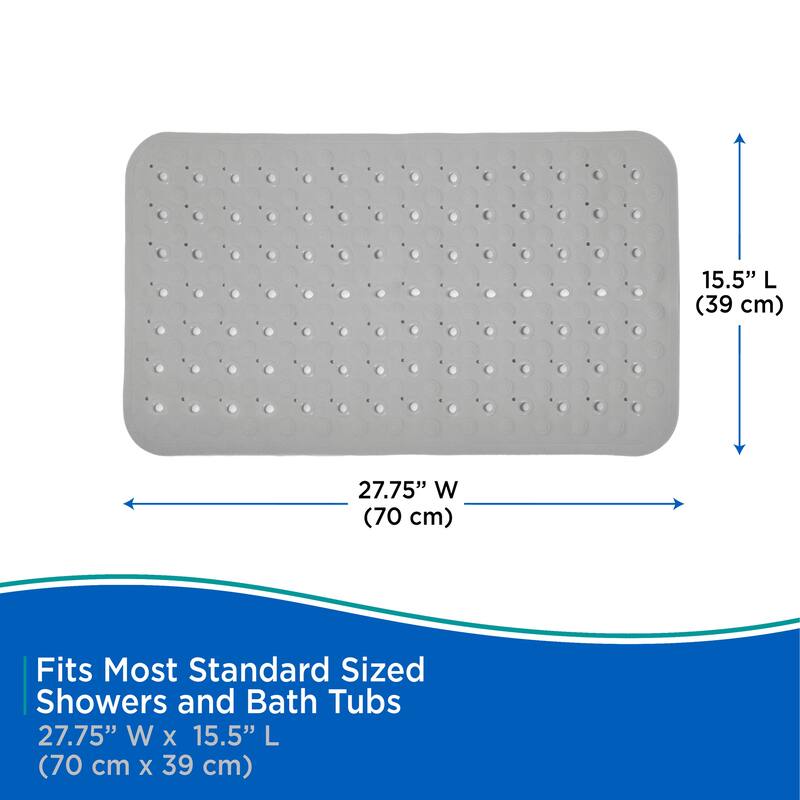 Kenney TPE Bath Shower, and Tub Mat, 15.5" W x 27.75" L