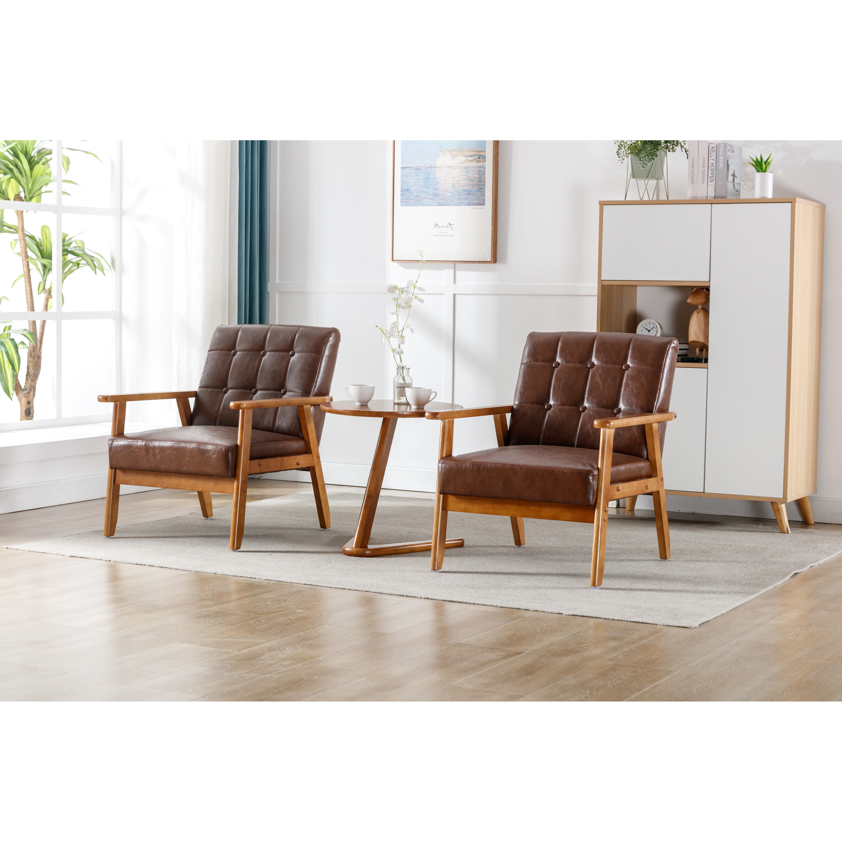Arkin wooden frame accent store chair
