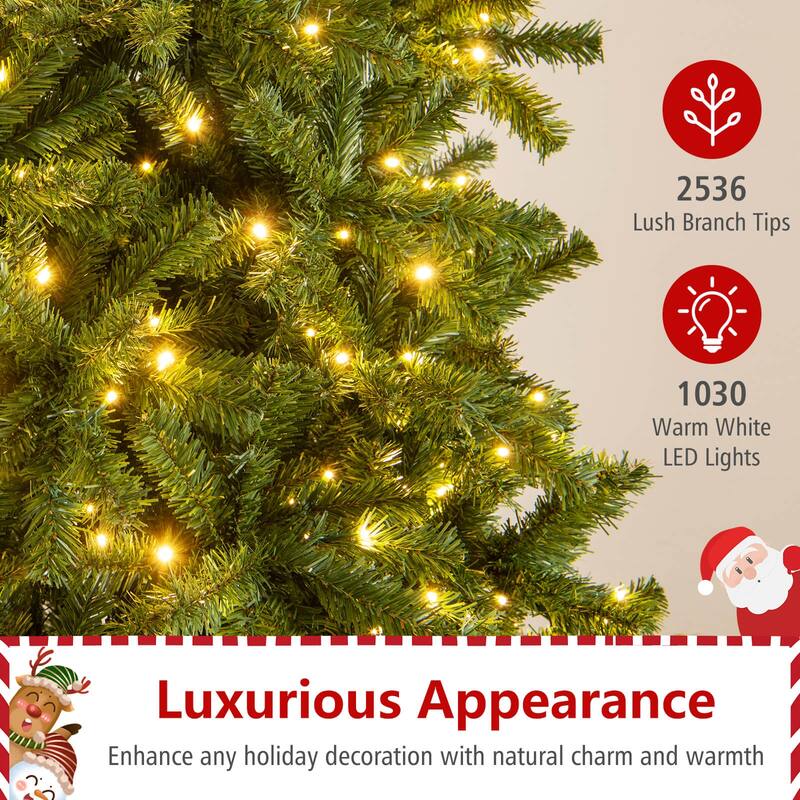 Costway 12 FT Artificial Christmas Tree & Quick Power Connector 2536 - Green - See Details