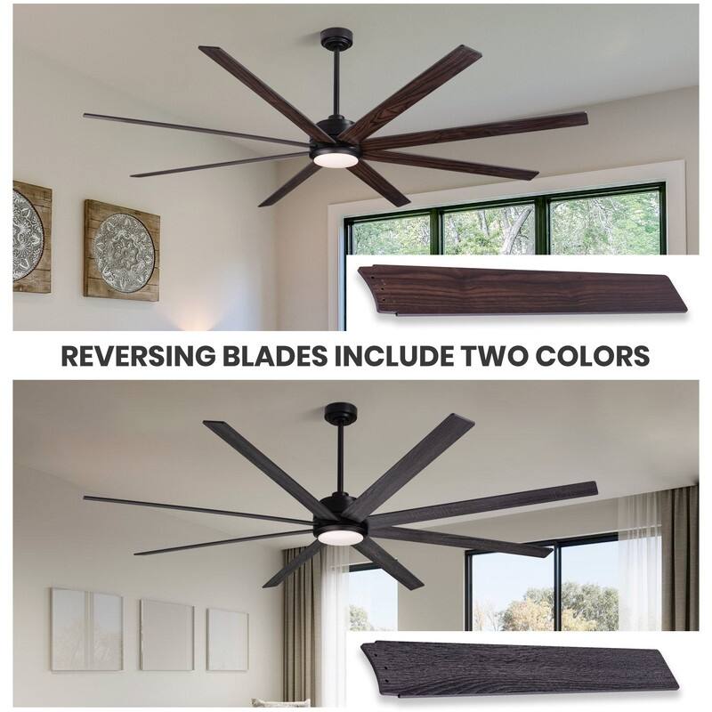 84" Ceiling Fan with Light Black Indoor/Outdoor Ceiling Fan for Living Room Large Dimmable Ceiling Fan with Remote APP Control