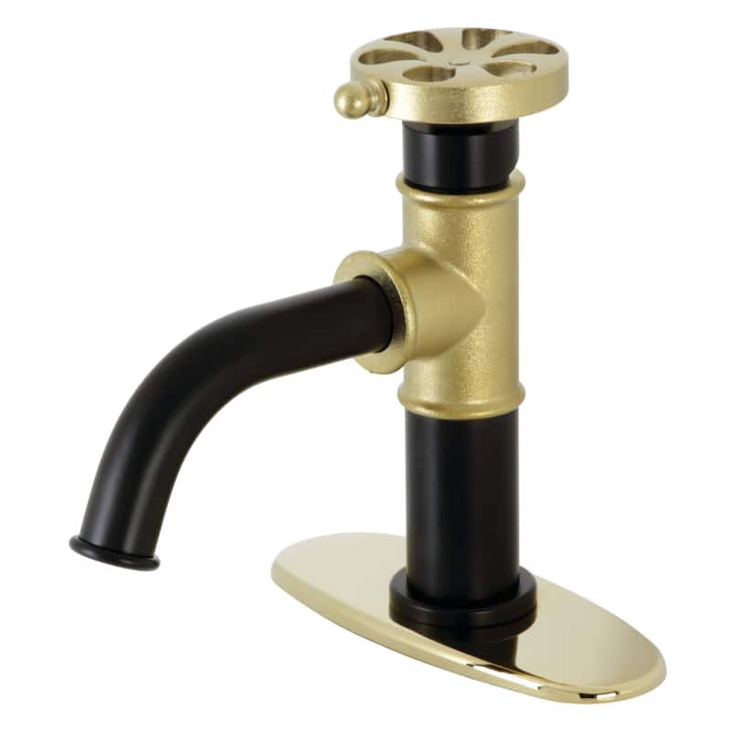 Kingston Brass Belknap 1.2 GPM Deck Mounted Single Hole Bathroom - Matte Black / Polished Brass