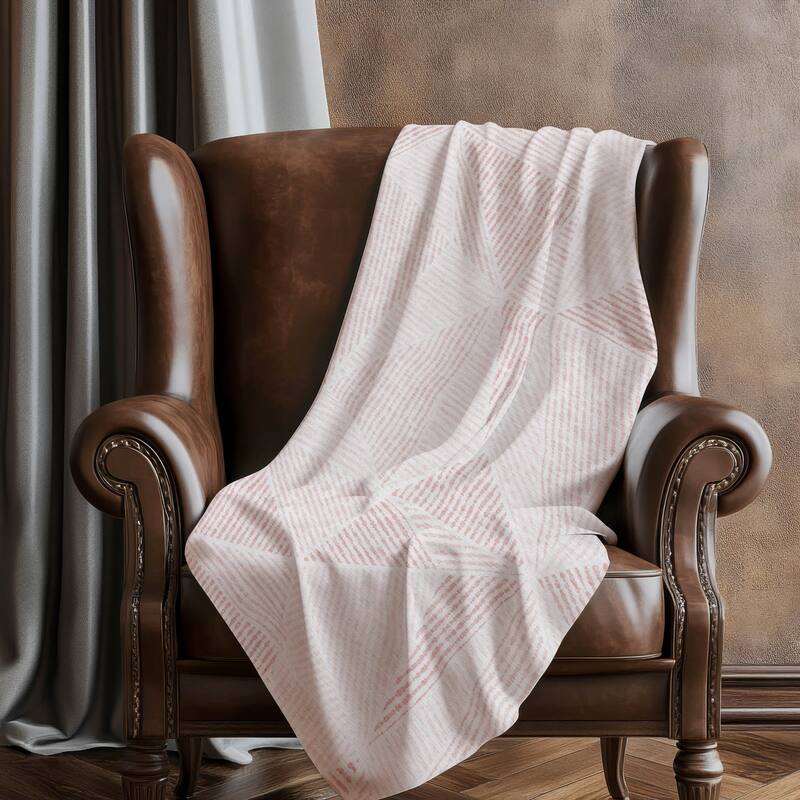 Premium Machine Washable Modern Geo Sherpa Throw Blanket